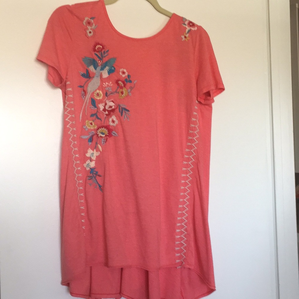 Johnny Was pinkish embroider top.